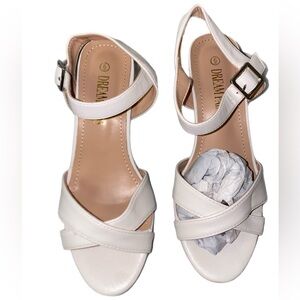 Dream Pairs Cream Cross-Strap Sandals